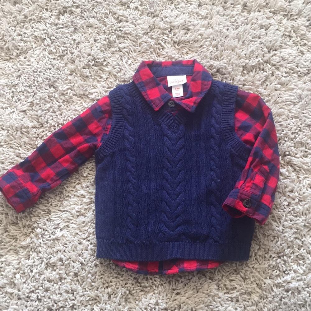 Infant flannel and sweater vest